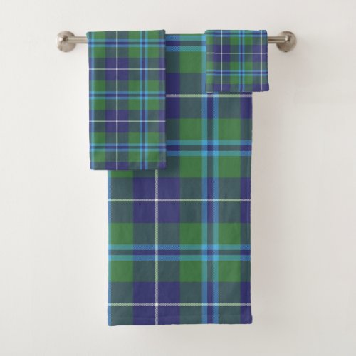 Plaid Elegant Rustic Green Clan Douglas Tartan Bath Towel Set
