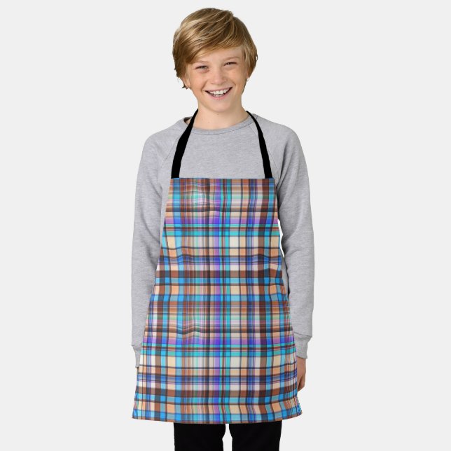 Plaid Fabric Checkered Print Pattern-57688 Apron (Worn)