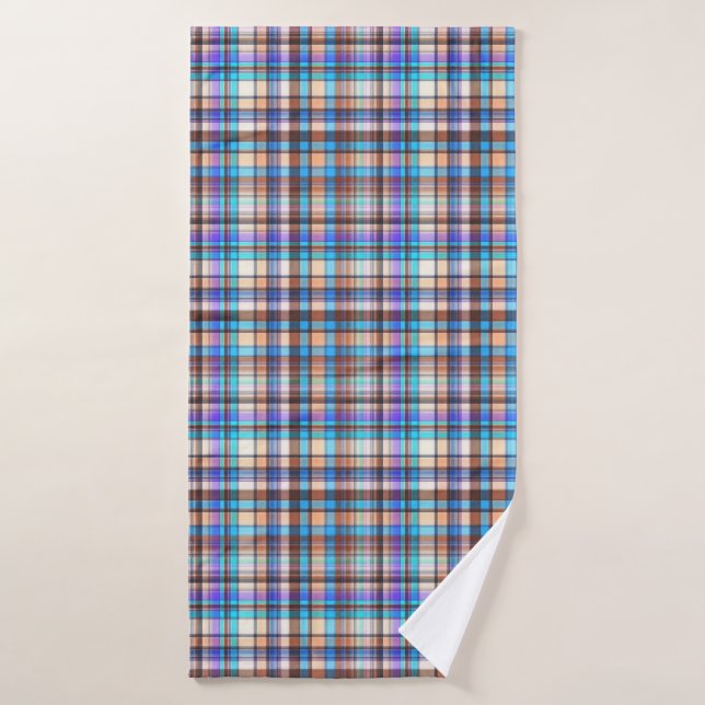 Plaid Fabric Checkered Print Pattern-57688 Bath Towel (Bath Towel)