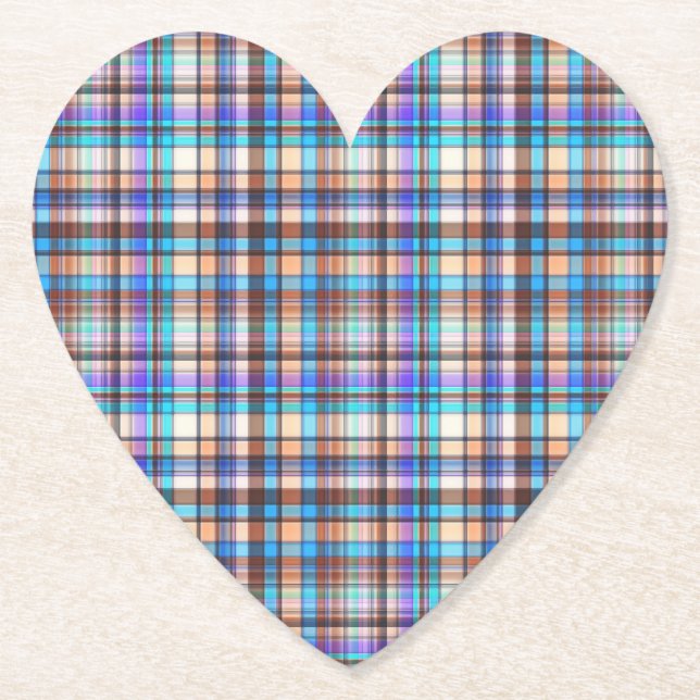 Plaid Fabric Checkered Print Pattern-57688 Paper Coaster (Front)