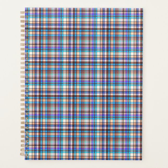 Plaid Fabric Checkered Print Pattern-57688 Planner (Front)
