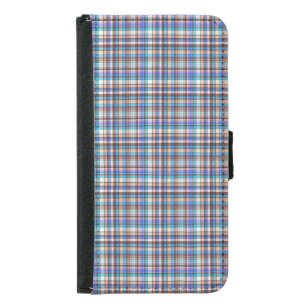 Plaid Fabric Checkered Print Pattern-57688 Samsung Galaxy S5 Wallet Case