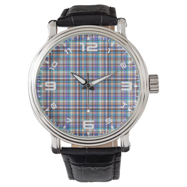 Plaid Fabric Checkered Print Pattern-57688 Watch (Front)