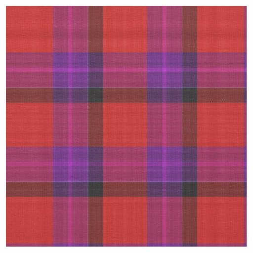 Plaid Fabric in Red Purple Maroon Pattern