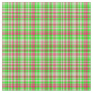 Plaid Fabric-Neon Green and Pink 18 Fabric