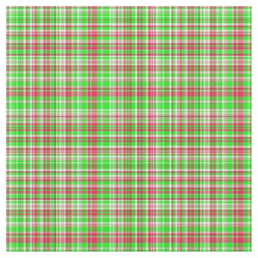 Plaid Fabric-Neon Green and Pink 18 Fabric
