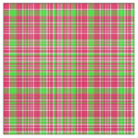 Plaid Fabric-Neon Green and Pink 25 Fabric