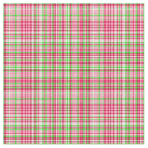 Plaid Fabric-Neon Green and Pink 36 Fabric