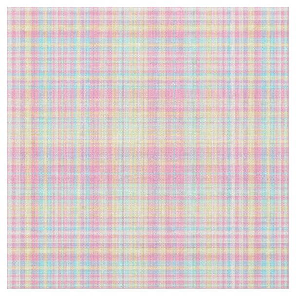 Pastel Plaid Fabric | Zazzle