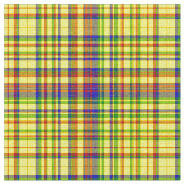 Plaid Fabric-Primary Colors 09 Fabric (Close Up)
