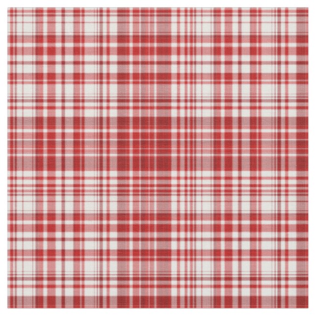 Plaid Fabric-Red and White 02 Fabric (Close Up)