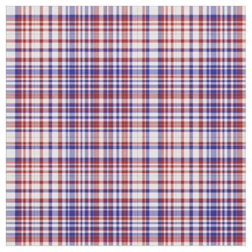 Plaid Fabric-Red White and Blue 44 Fabric