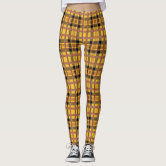 Dark Green Black Brown Scottish Tartan Plaid Leggings