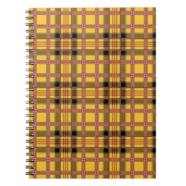 Plaid Fabric Texture Brown Stripes Notebook (Front)