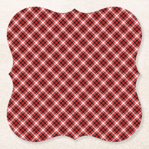 Plaid Fabric Texture Red Digital Paper Paper Coaster