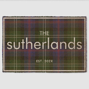 Plaid Family Farmhouse Custom Rustic Tartan Fiber Doormat