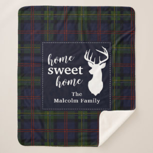 Plaid Family Holiday Clan Malcolm Custom Tartan Sherpa Blanket