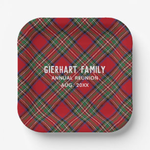 Plaid Family Reunion Red Green Stewart Tartan Paper Plates