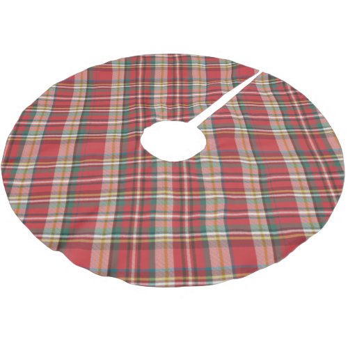 Plaid Farmhouse Red Check Rustic Christmas Brushed Polyester Tree Skirt