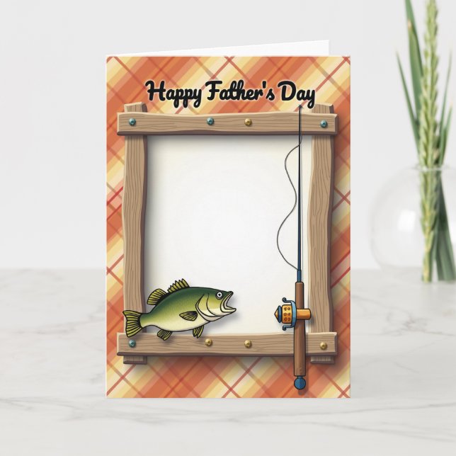 Plaid Fathers Day Fishing Card (Front)