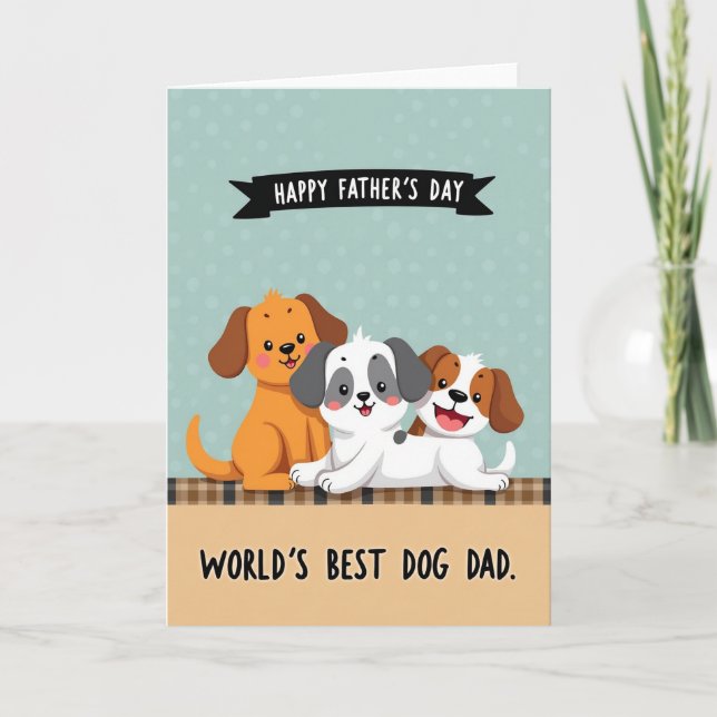 Plaid Fathers Day Puppy Card (Front)