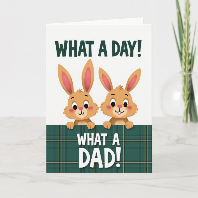 Plaid Fathers Day Wishes Card (Front)