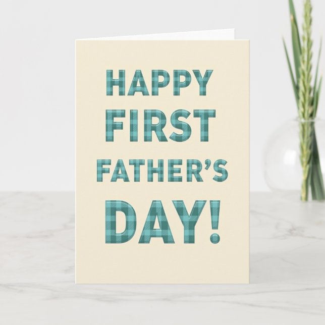 Plaid First Fathers Day Card (Front)
