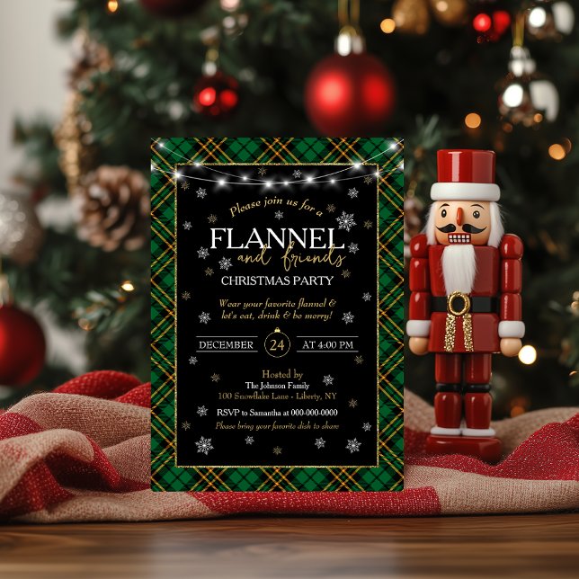 Plaid Flannel and Friends Christmas Party  Invitation (Creator Uploaded)