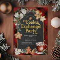 Plaid Floral Christmas Cookie Exchange Party