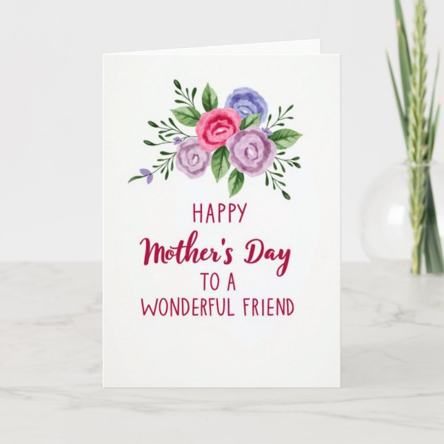 Plaid Floral Mothers Day Card (Front)