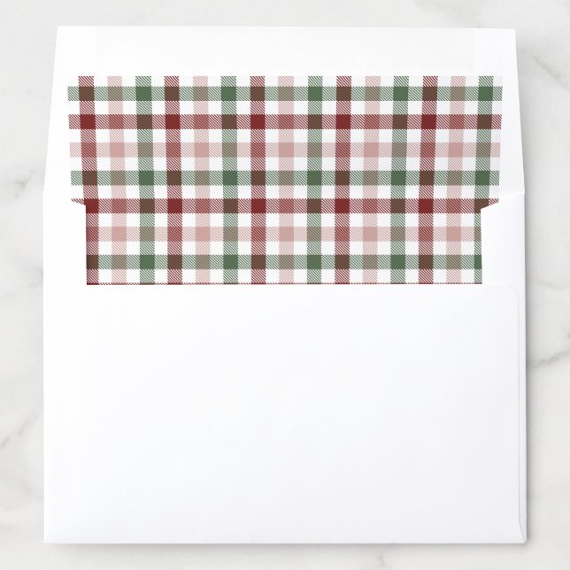 Plaid For Christmas Words Holiday Envelope Liner (In Envelope)