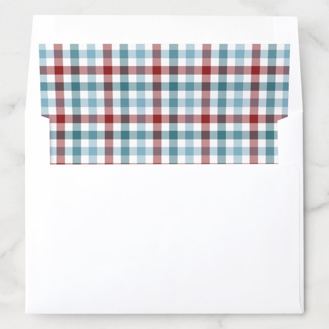 Plaid For Christmas Words Holiday Envelope Liner (In Envelope)