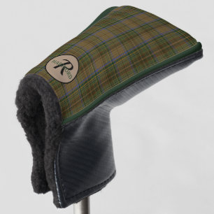 Plaid Forest Green Brown Men's Monogram Gift Golf Head Cover