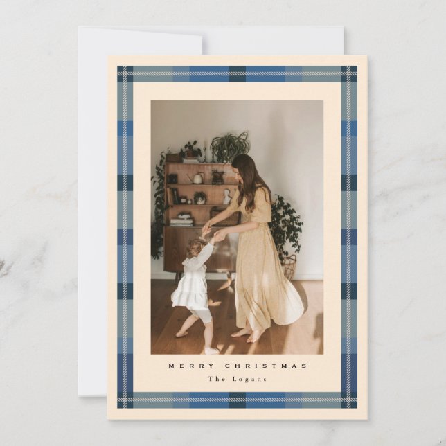 Plaid Frame Holiday Card (Front)
