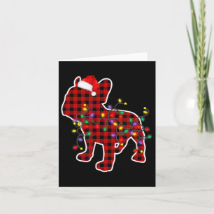 Plaid French Bulldog Christmas Pajamas Family Dog  Card