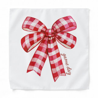 Plaid game day bow cute women bandana