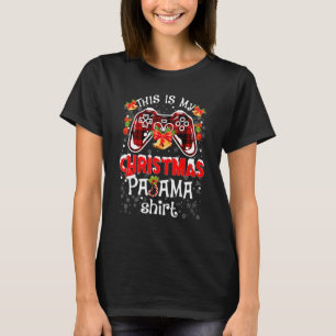 Plaid Gamer  Video Game Controller Christmas Gamin T-Shirt