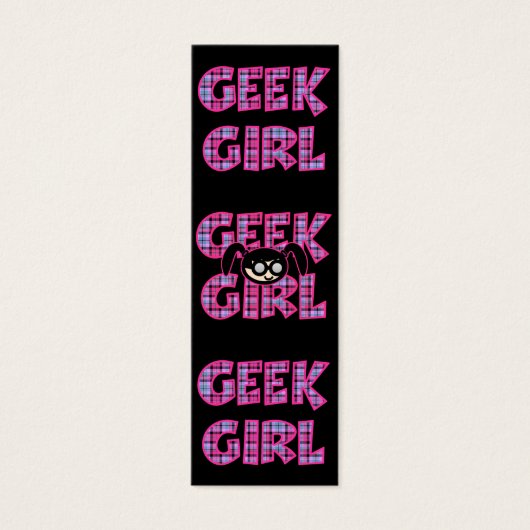 Plaid Geek Girl Design Bookmark (Front)