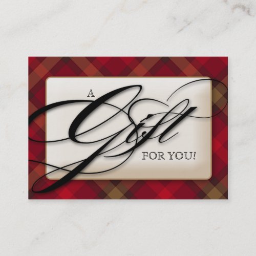 Plaid Gift Certificate Salon Red Black