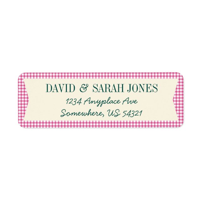 Plaid Gingham Check Pattern Fabric Crafts Label (Front)