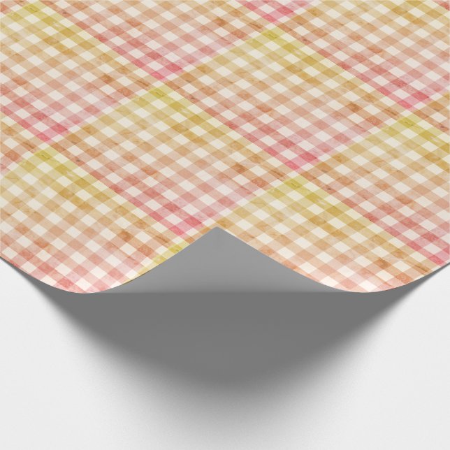 Plaid Gingham Country Farmhouse Vintage Simple Wrapping Paper (Corner)