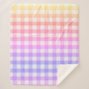 Plaid Gingham Country Pink Purple Modern Simple Sherpa Blanket