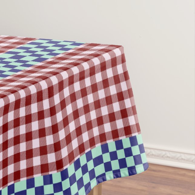 Plaid Gingham Personalized Tablecloth (In Situ)