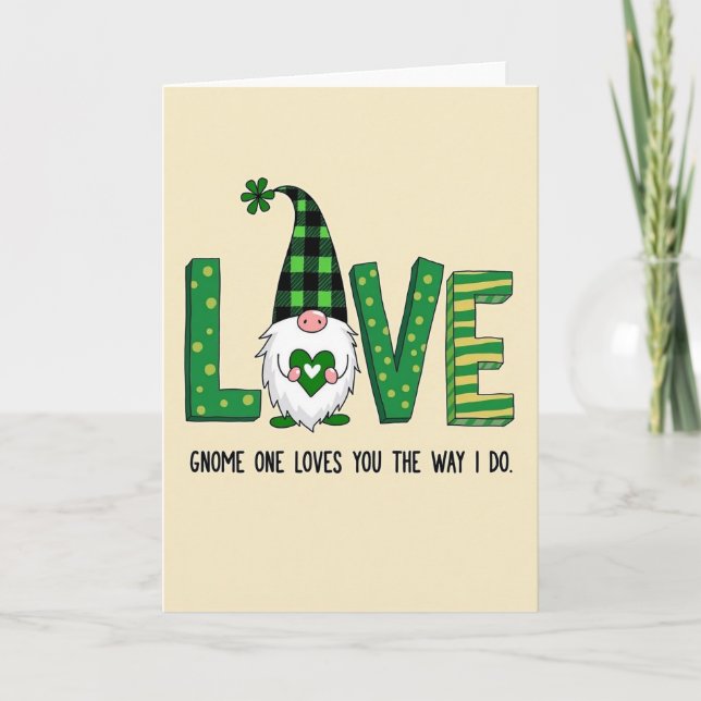 Plaid Gnome Love Card (Front)