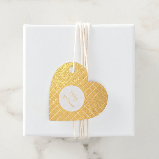Plaid Gold Foil Favor Tags (With Box)
