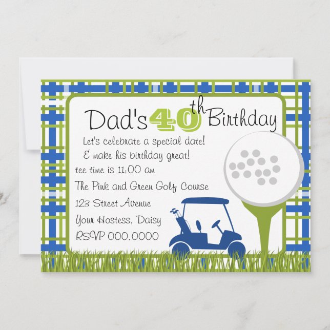 Plaid Golf Invitation (Front)
