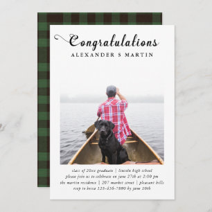 Plaid Graduation Party Photo Announcement