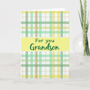 Plaid Grandson For You Card