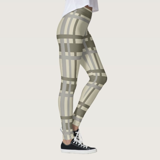 Plaid gray and cream leggings (Right)
