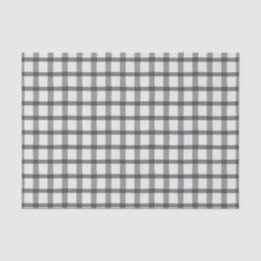 Plaid Gray and White Buffalo Check Tissue Paper